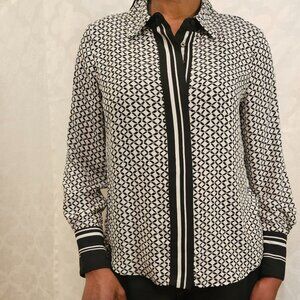 Vince Camuto - Monochrome Patterned Blouse